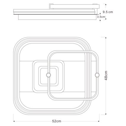 Globo 48459-48 - Lámpara de techo LED regulable ANI LED/48W/230V 2700-6000K 48x52 cm + mando a distancia