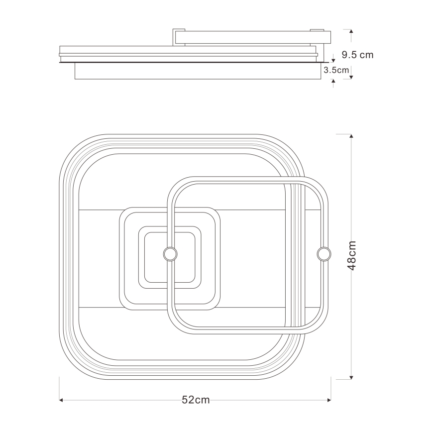 Globo 48459-48 - Lámpara de techo LED regulable ANI LED/48W/230V 2700-6000K 48x52 cm + mando a distancia