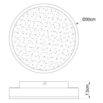 Globo - Lámpara de techo LED/24W/230V diámetro 30 cm negra