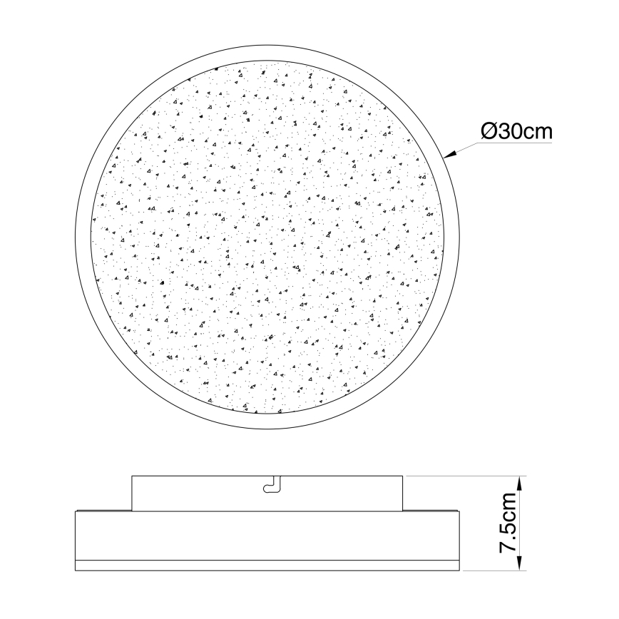 Globo - Lámpara de techo LED/24W/230V diámetro 30 cm negra