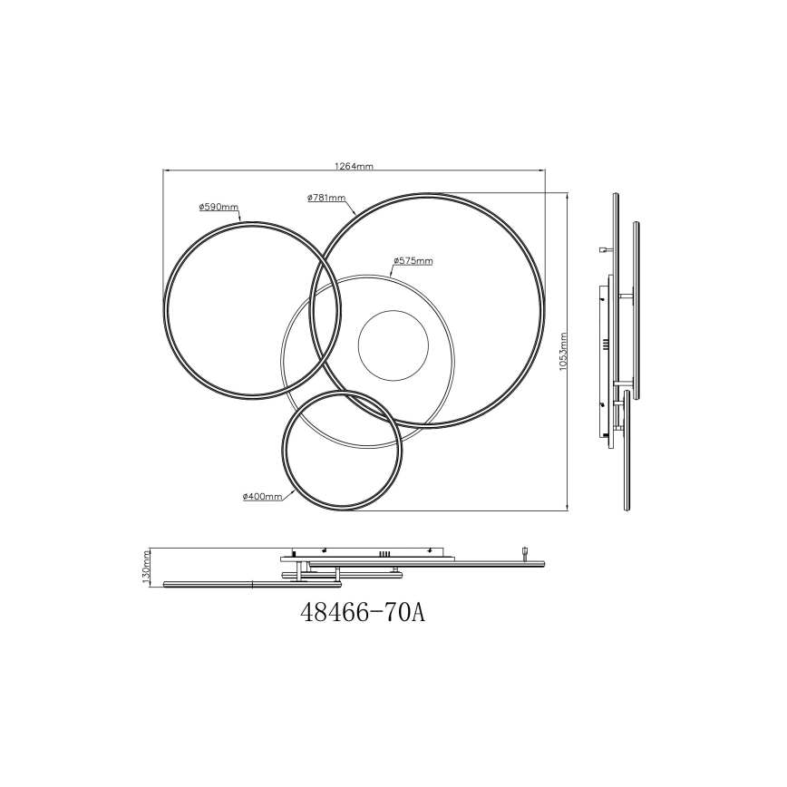 Globo - Lámpara de techo LED regulable LED/70W/230V 2700-6500K cromo mate + mando a distancia