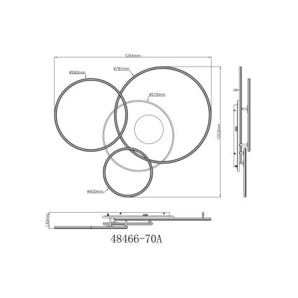 Globo - Lámpara de techo LED regulable LED/70W/230V 2700-6500K cromo mate + mando a distancia