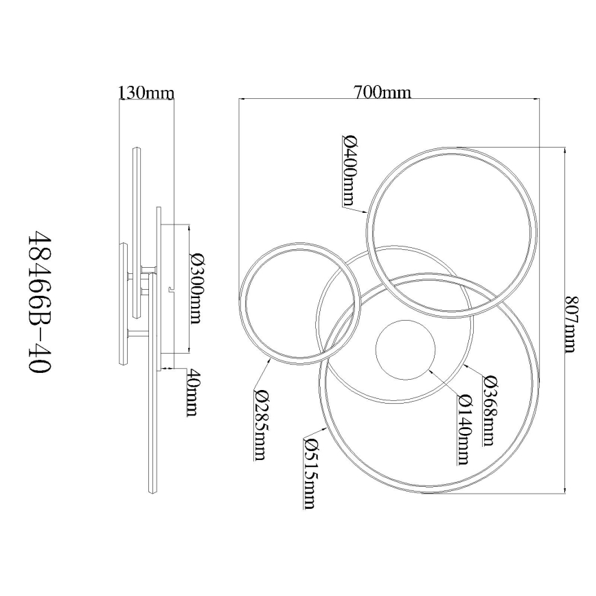 Globo - Luminaria de techo LED regulable LED/40W/230V 2700-6500K 70x80,7 cm + mando a distancia