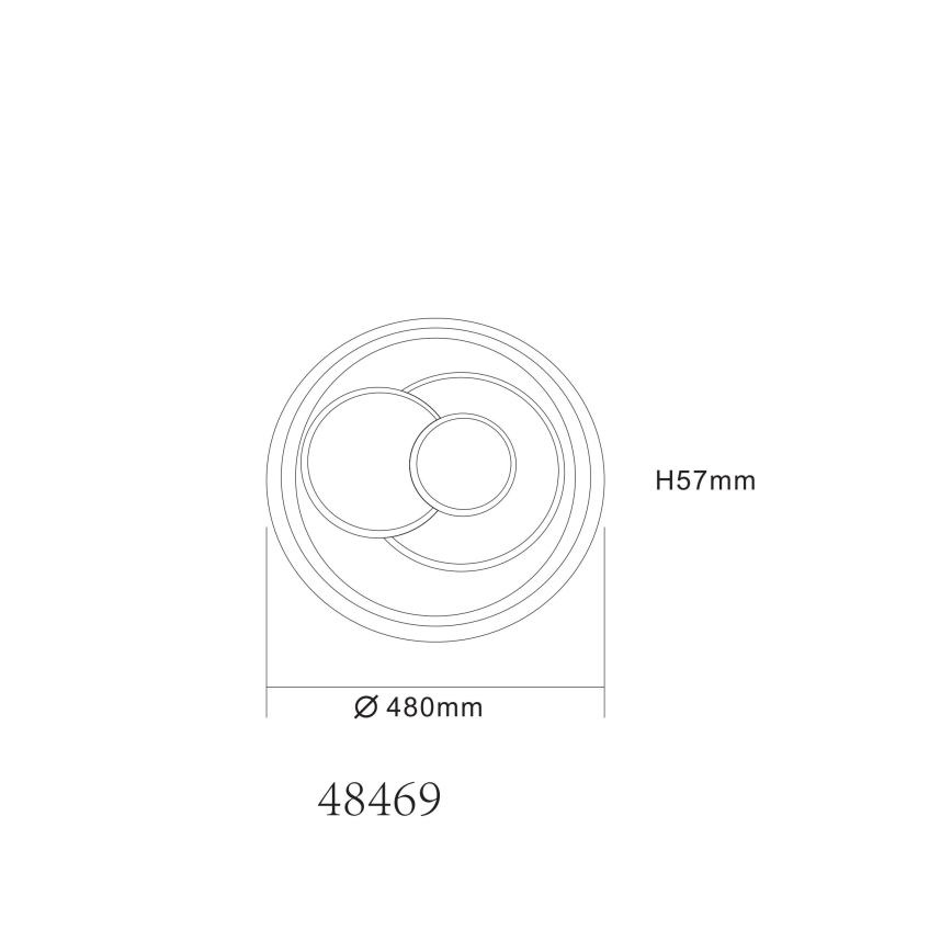 Globo - Luminaria de techo LED 36W, 230V, 3000/4000/6500 K, Ø 48 cm
