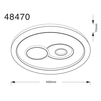 Globo - Plafón LED/36W/230V 3000/4000/6500K Ø 49 cm