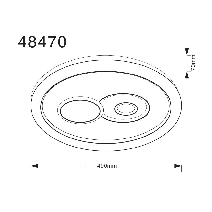Globo - Plafón LED/36W/230V 3000/4000/6500K Ø 49 cm
