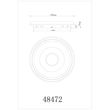 Globo - Plafón LED 40W 230V, 2700/4000/6500K, Ø 49 cm