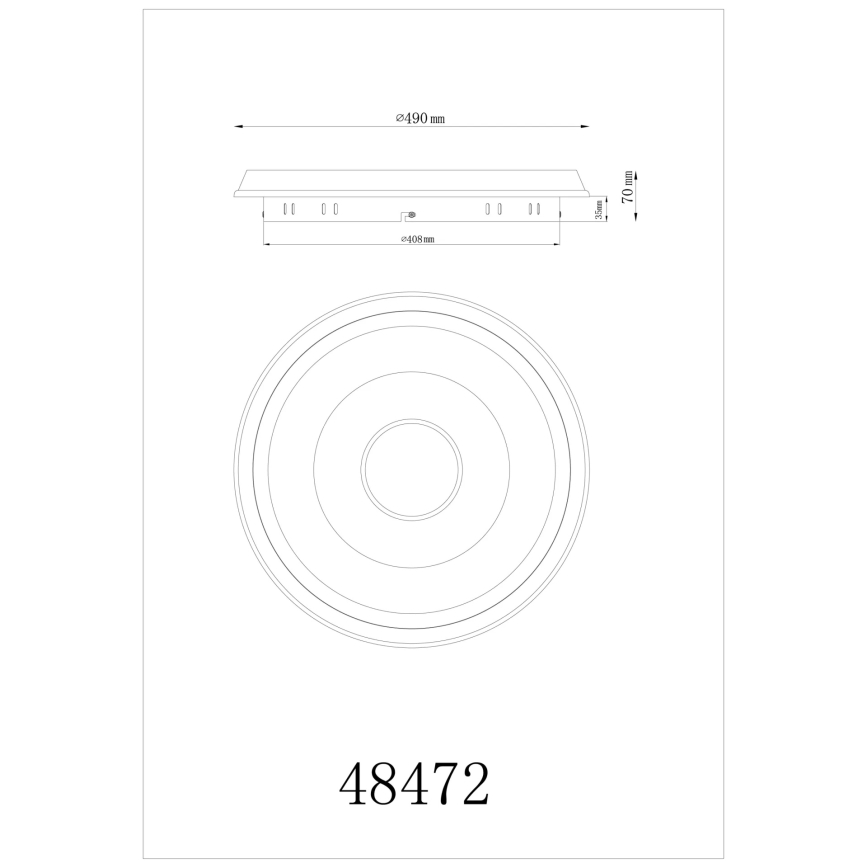 Globo - Plafón LED 40W 230V, 2700/4000/6500K, Ø 49 cm