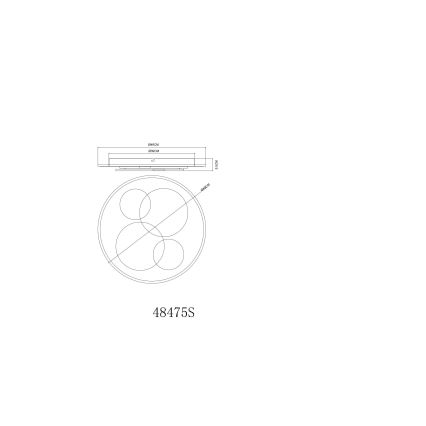 Globo - Lámpara de techo LED, 40 W, 230 V, 3000 K, Ø 49 cm