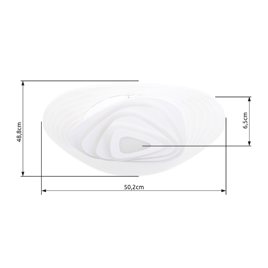 Globo - Lámpara de techo LED regulable LED/40W/230V 3000-6500K 50,2x48,8 cm Wi-Fi Tuya + mando a distancia