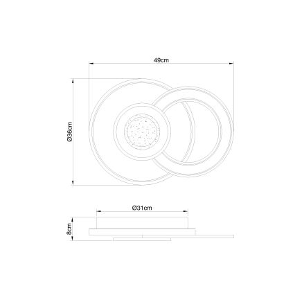 Globo - Plafón LED regulable LED/36W/230V 2700-6000K + control remoto