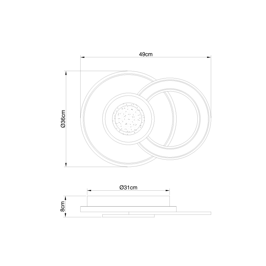 Globo - Plafón LED regulable LED/36W/230V 2700-6000K + control remoto