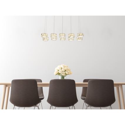 Globo - Lámpara LED colgante LED/92W/230V 4000K cromo brillante/transparente