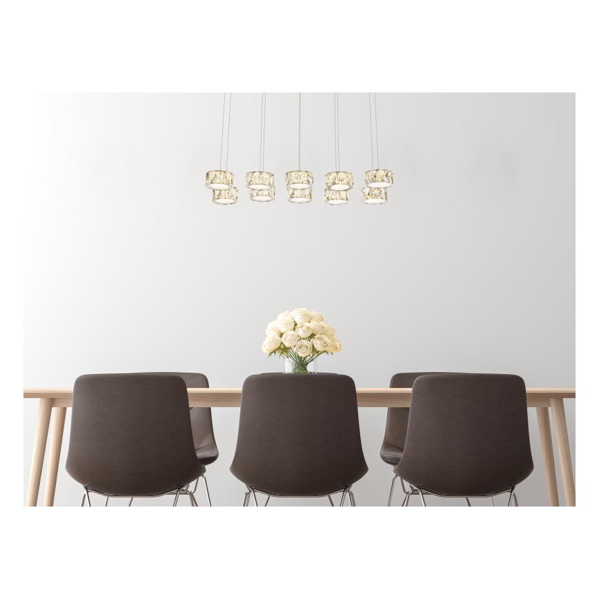 Globo - Lámpara LED colgante LED/92W/230V 4000K cromo brillante/transparente