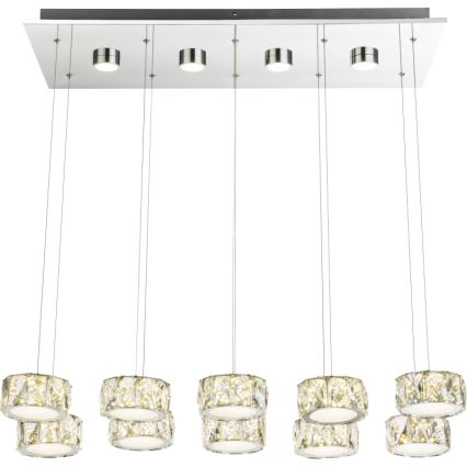 Globo - Lámpara LED colgante LED/92W/230V 4000K cromo brillante/transparente
