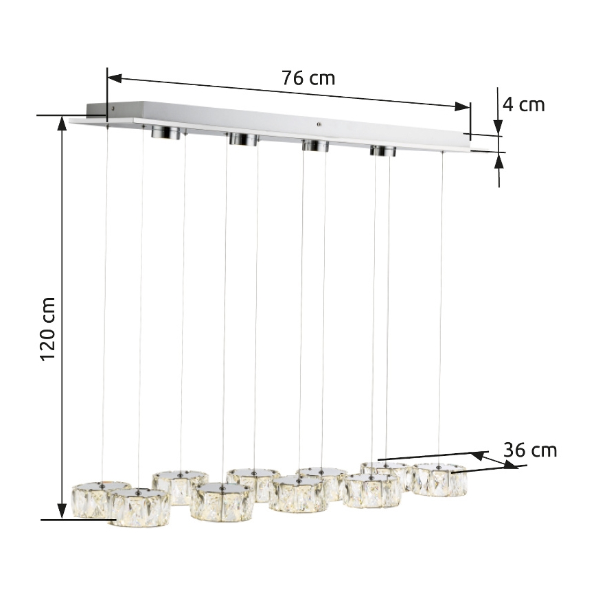 Globo - Lámpara LED colgante LED/92W/230V 4000K cromo brillante/transparente