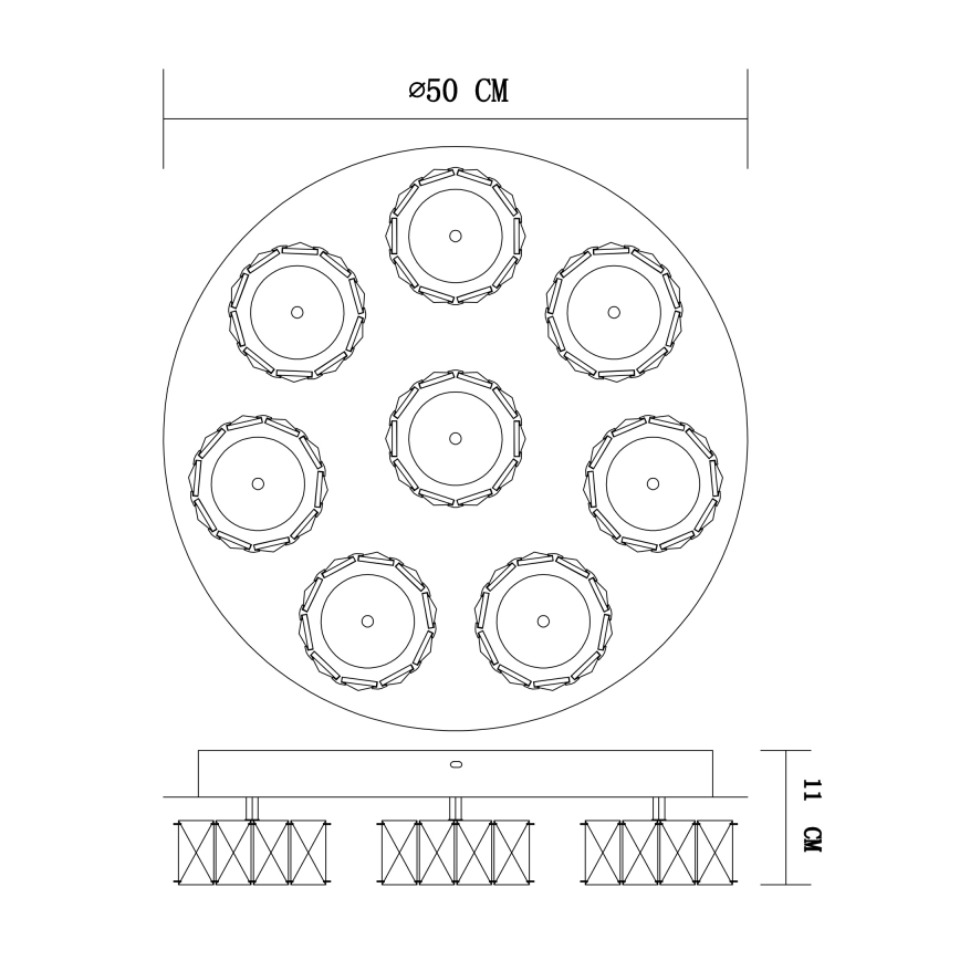 Globo - Plafón LED regulable LED/64W/230V 4000K diá. 50 cm