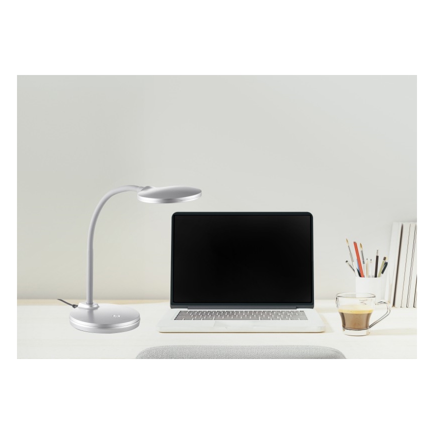 Globo - Lámpara de mesa LED regulable táctil flexible LED/4,6W/230V plata