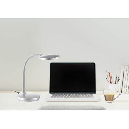 Globo - Lámpara de mesa flexible táctil regulable LED/4,6W/230V plateada