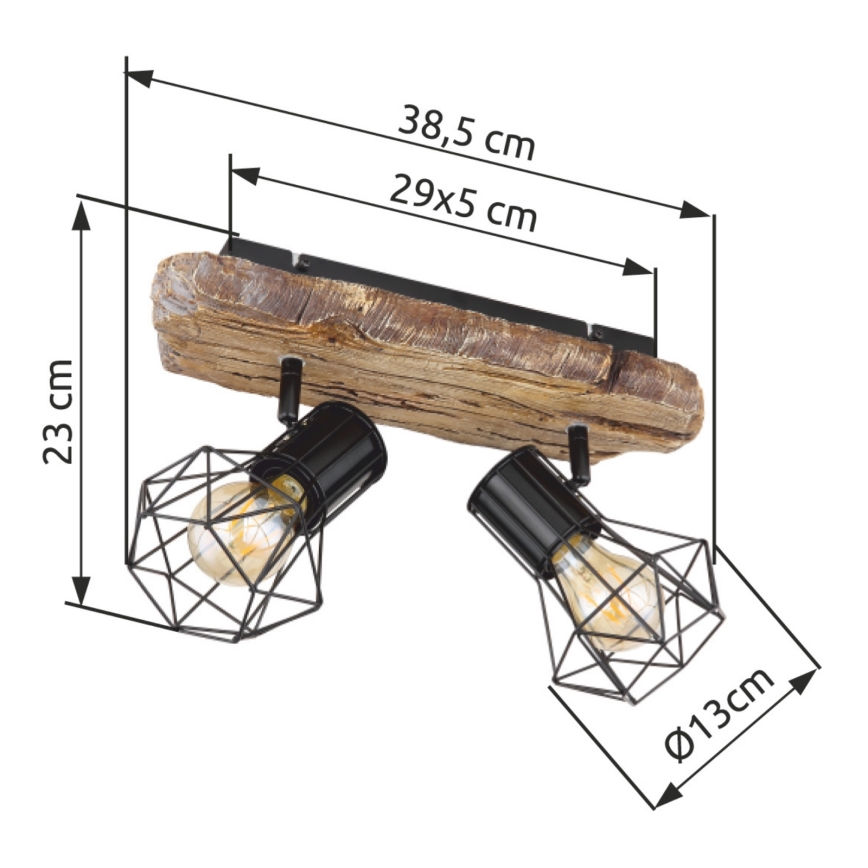Globo - Lámpara de techo con 2 focos E27/60W/230V