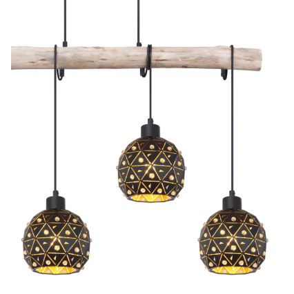 Globo 54029-4H - Lámpara colgante con cable JODIE 4xE27/40W/230V beige/negro