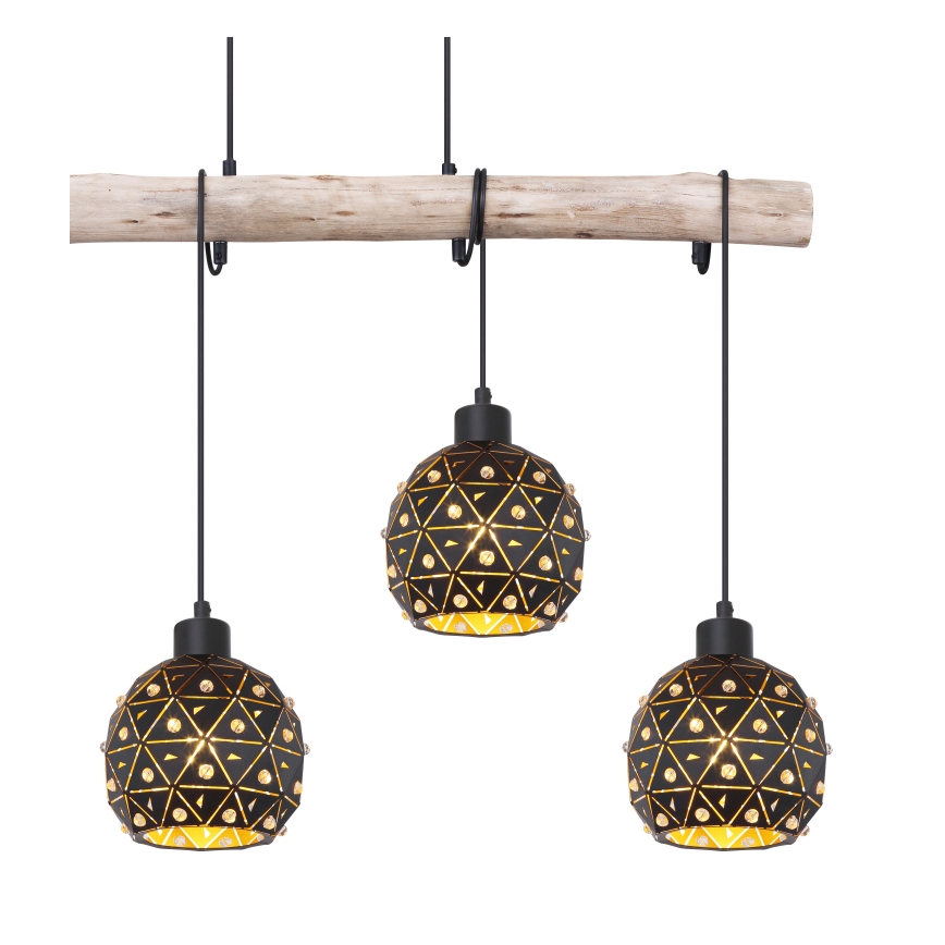 Globo 54029-4H - Lámpara colgante con cable JODIE 4xE27/40W/230V beige/negro