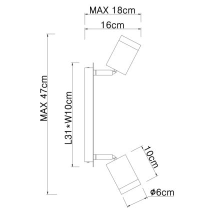Globo - Lámpara de techo con 2 focos E27/60W/230V
