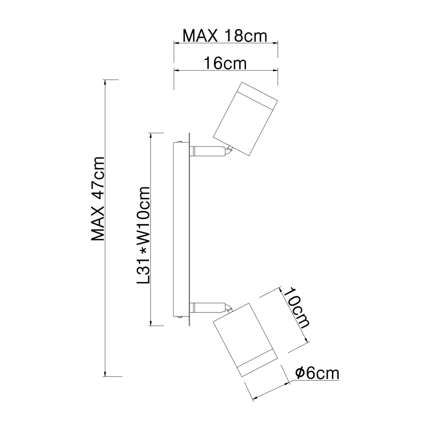 Globo - Lámpara de techo con 2 focos E27/60W/230V