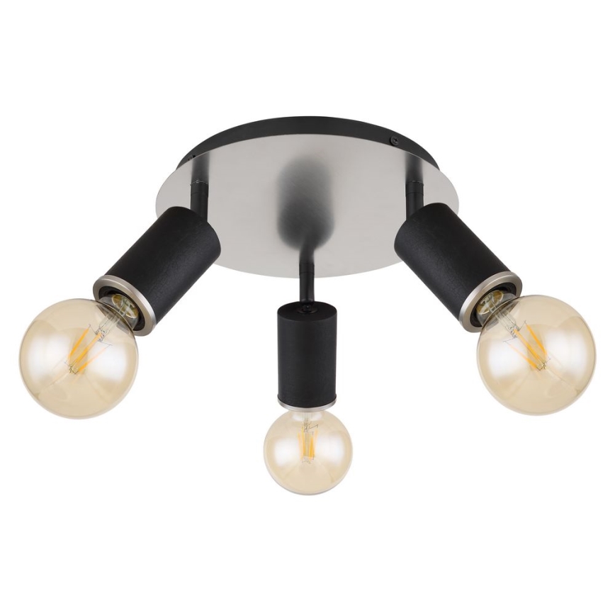 Globo - Lámpara de techo con 3 focos E27/60W/230V madera negra