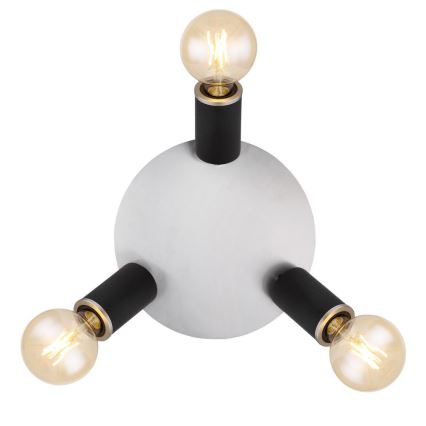 Globo - Lámpara de techo con 3 focos E27/60W/230V madera negra