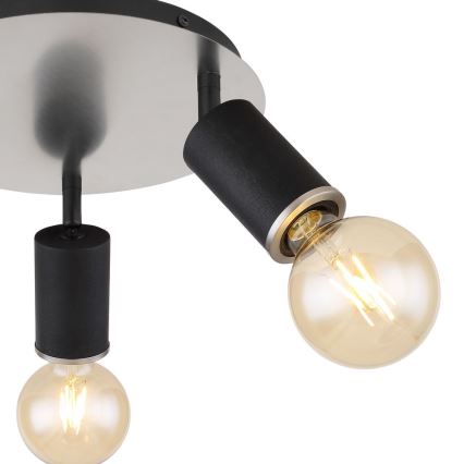 Globo - Lámpara de techo con 3 focos E27/60W/230V madera negra