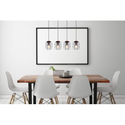 Globo - Lámpara colgante con cable 4xE27/40W/230V