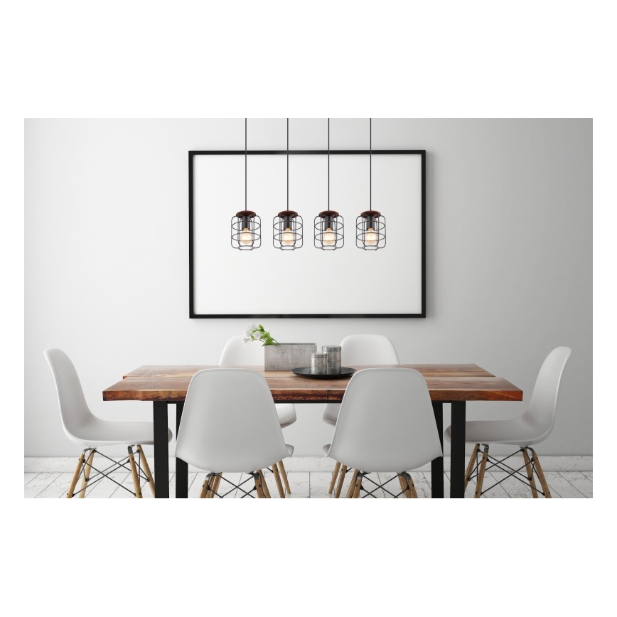 Globo - Lámpara colgante con cable 4xE27/40W/230V