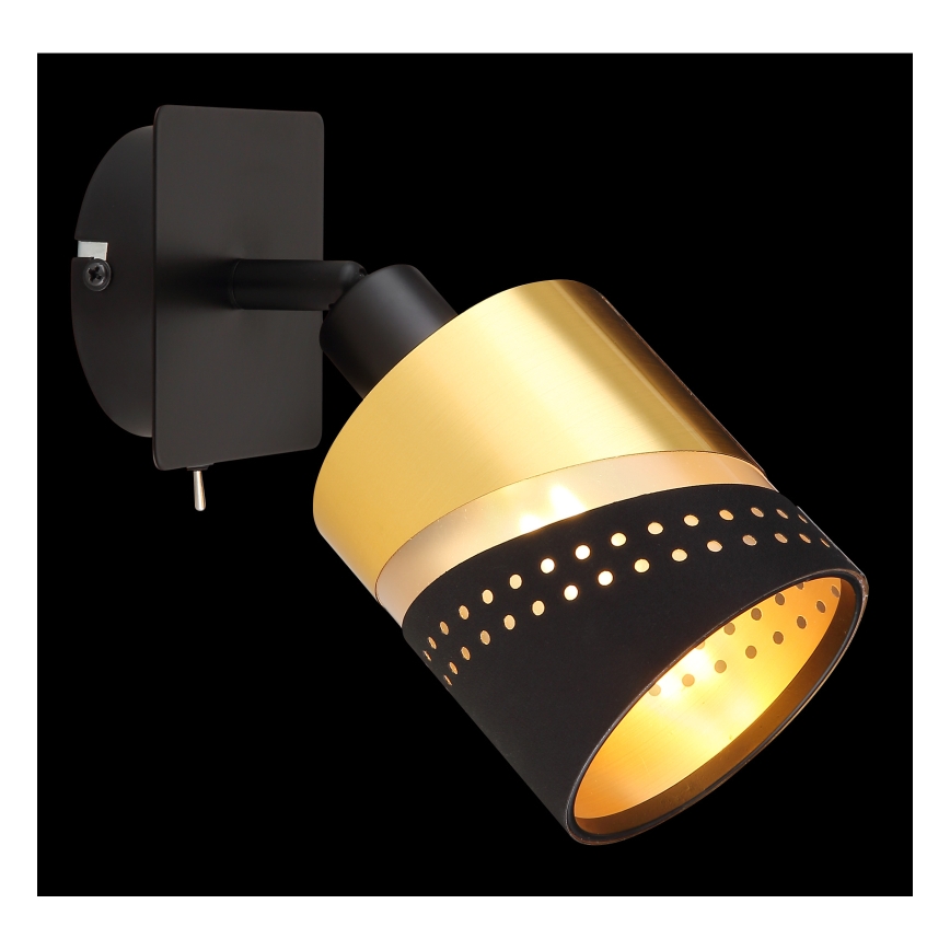 Globo - Foco de pared 1xE14/25W/230V negro/dorado