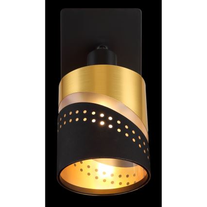 Globo - Foco de pared 1xE14/25W/230V negro/dorado
