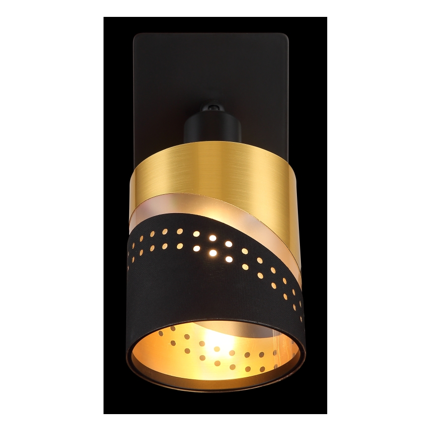 Globo - Foco de pared 1xE14/25W/230V negro/dorado