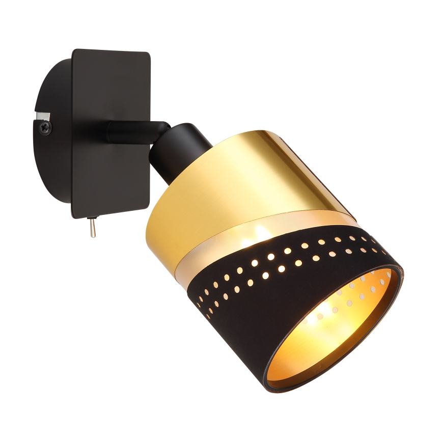 Globo - Foco de pared 1xE14/25W/230V negro/dorado