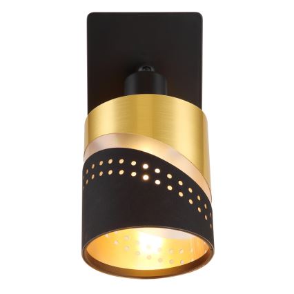 Globo - Foco de pared 1xE14/25W/230V negro/dorado
