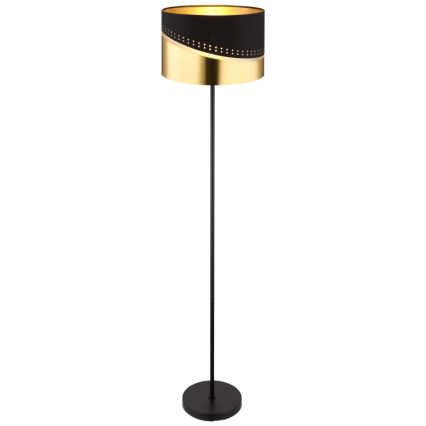 Globo - Lámpara de pie 1xE27/60W/230V diá. 35 cm negro/dorado