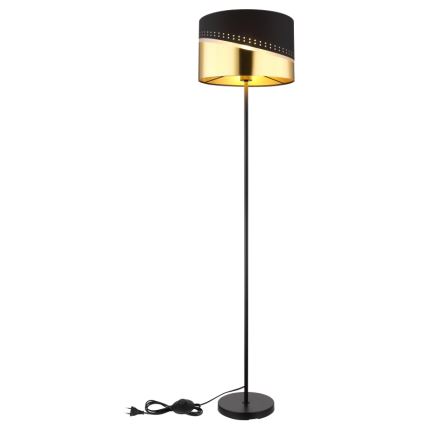 Globo - Lámpara de pie 1xE27/60W/230V diá. 35 cm negro/dorado