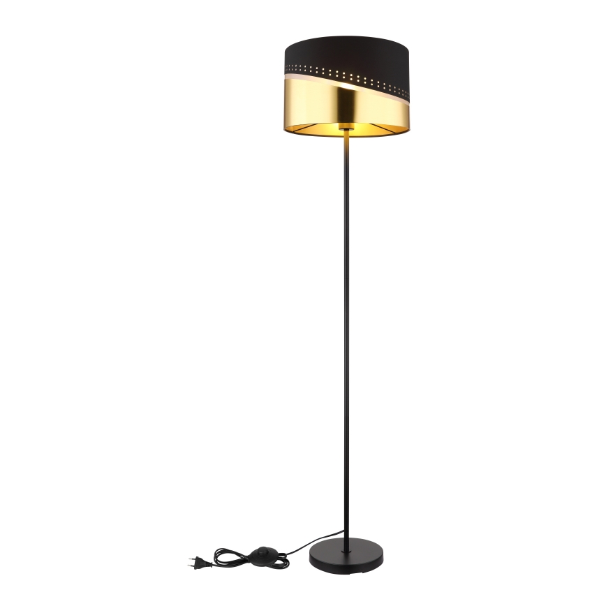 Globo - Lámpara de pie 1xE27/60W/230V diá. 35 cm negro/dorado