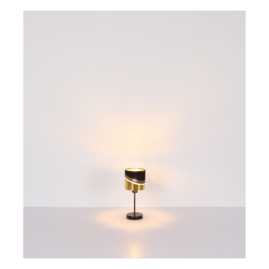 Globo - Lámpara de mesa 1xE27/40W/230V diá. 16 cm negro/dorado