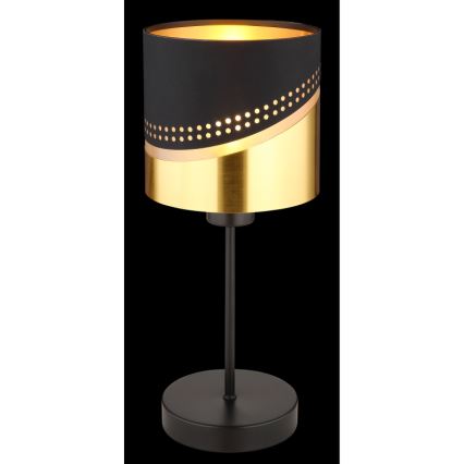 Globo - Lámpara de mesa 1xE27/40W/230V diá. 16 cm negro/dorado