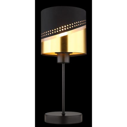 Globo - Lámpara de mesa 1xE27/40W/230V diá. 16 cm negro/dorado