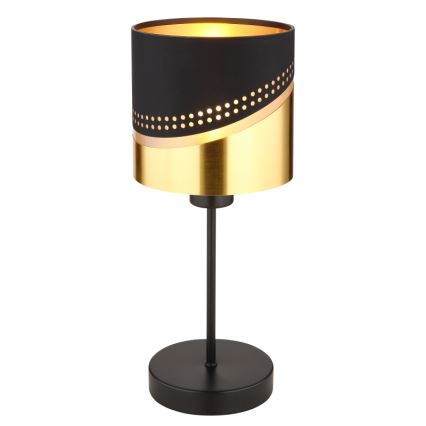 Globo - Lámpara de mesa 1xE27/40W/230V diá. 16 cm negro/dorado