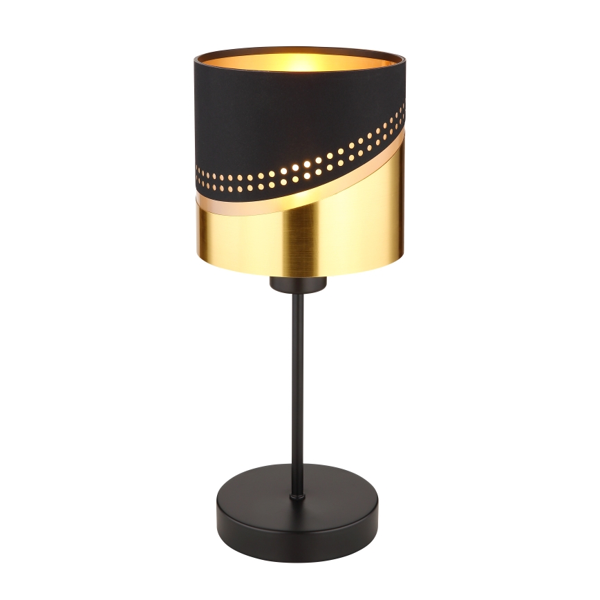 Globo - Lámpara de mesa 1xE27/40W/230V diá. 16 cm negro/dorado