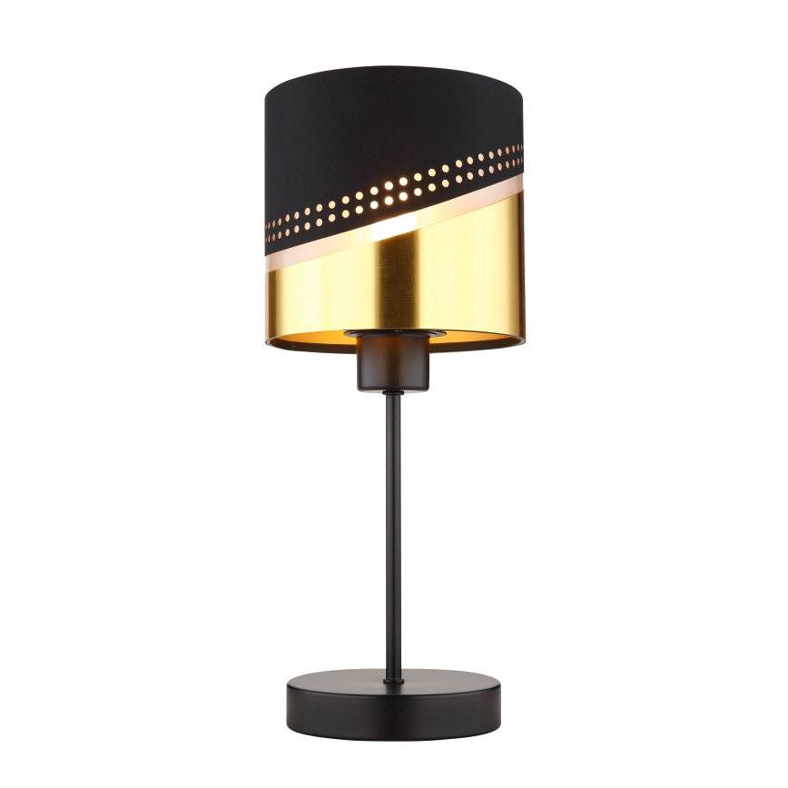 Globo - Lámpara de mesa 1xE27/40W/230V diá. 16 cm negro/dorado