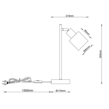 Globo - Lámpara de mesa 1xE14/25W/230V