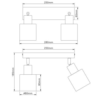 Globo - Foco 2xE14/25W/230V