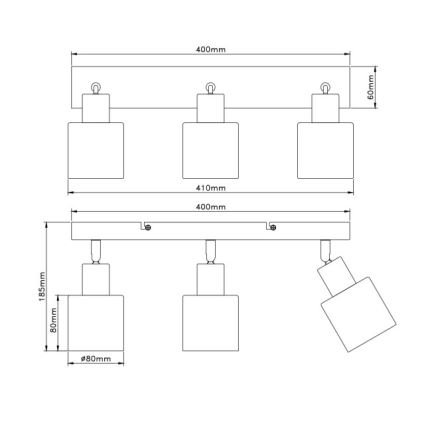 Globo - Lámpara de focos 3xE14/25W/230V